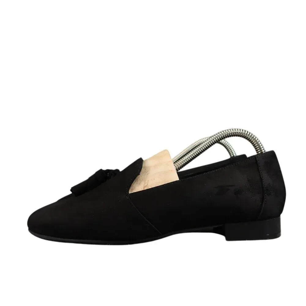 Eric Michael Shoes Womens 39 Loafer Tassel Fashion Career Classic Leather Black